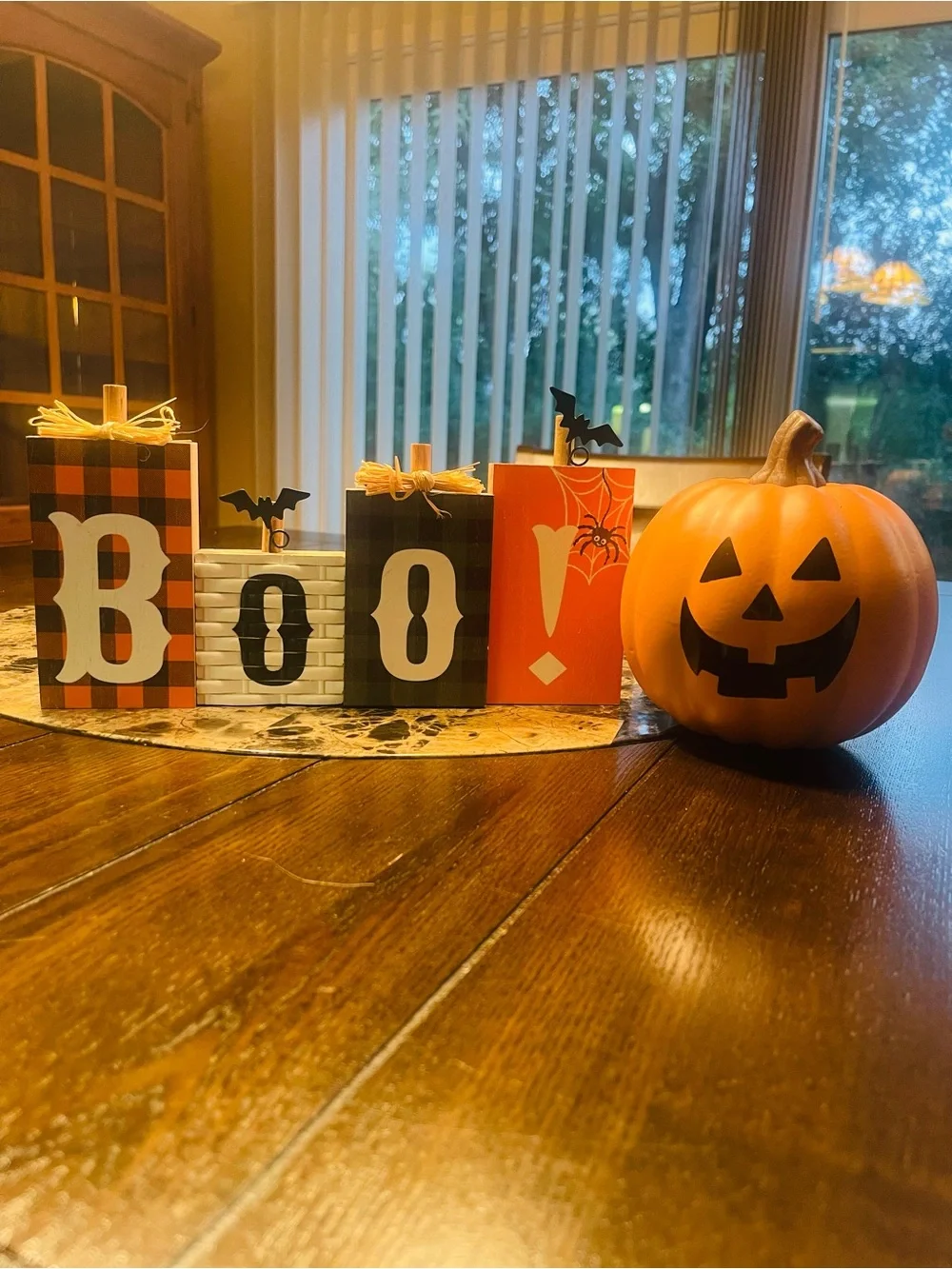 Halloween Block Pumpkin Set - Orange, Green, White, Black